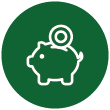 piggy bank circle icon