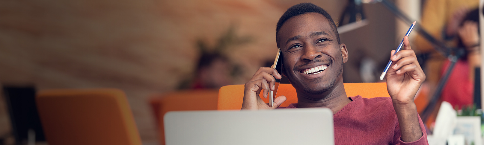 picture of a man talking on a phone